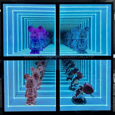 Wedding Event Decorating Custom LED Glass Neon with Mirror Display Case Decorations