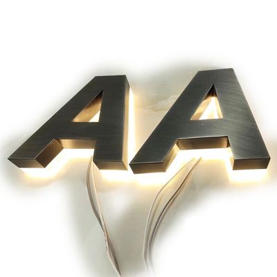 Acrylic LED Strip Stainless Steel Luminous Characters for Outdoor Door Head Billboards