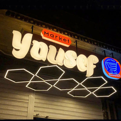Acrylic LED Strip Stainless Steel Luminous Characters for Outdoor Door Head Billboards