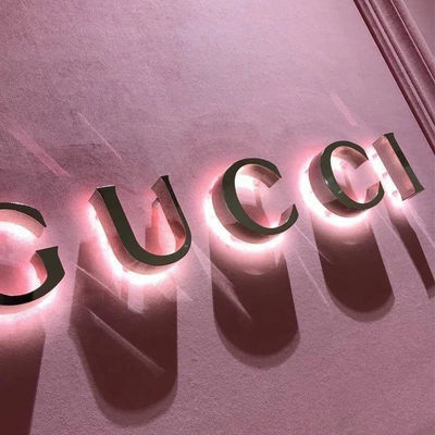 Acrylic LED Strip Stainless Steel Luminous Characters for Outdoor Door Head Billboards