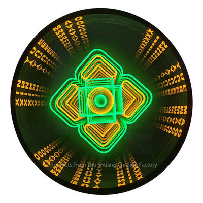 Neon Abyssal Mirror Craftsmanship Meets Customized LED Innovation 3D Glass Decoration