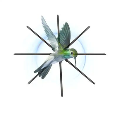 100cm 2 Blades 3D Hologram Fan Hospitals' Revolutionary Product 1.692MM Contrast Ratio