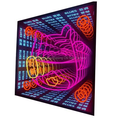 Transform Your Space with Infinite Mirror 3D Custom Led Neon Sign Embrace Creativity