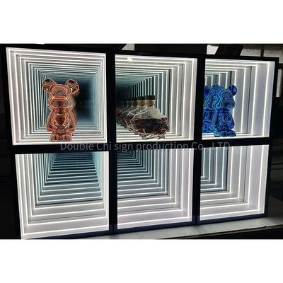 High Brightness LED Light Infinite Reflector Display Cabinet for Office Home Living Room