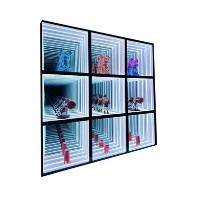 Fashionable RGB Infinite Mirror Abyss 3D Logo Display Case for Indoor and Outdoor