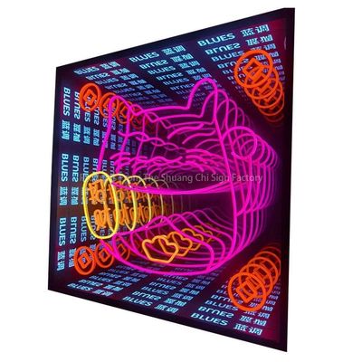 3D Neon Abyssal Mirror with Customized Design and 80lm/w Lamp Luminous Efficiency