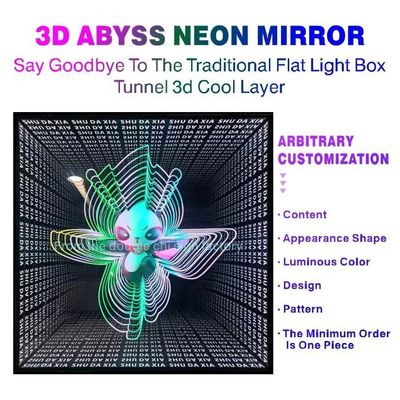3D Neon Abyssal Mirror with Customized Design and 80lm/w Lamp Luminous Efficiency