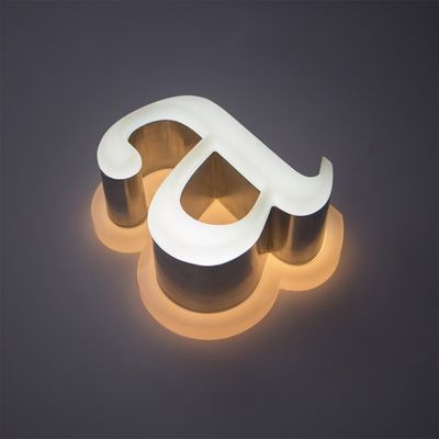 Stainless Steel Store Sign with Acrylic LED Luminous Characters in Customized Color