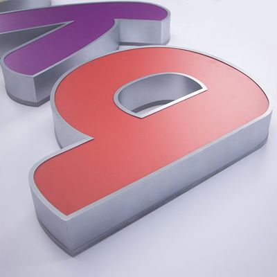 Stainless Steel Store Sign with Acrylic LED Luminous Characters in Customized Color