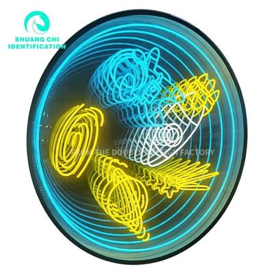 Plug Power Supply Modern Neon Mirror for Elevated Ambiance and LED Strip Room Upgrade