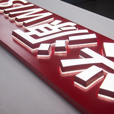 Adaptor Power Supply Customized Outdoor Stainless Steel LED Backlit Illuminated Signs