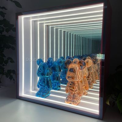 Indoor Outdoor Hanging wall led color change light decorative abyss infinity mirror display mirror cabinet