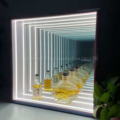 Indoor Outdoor Hanging wall led color change light decorative abyss infinity mirror display mirror cabinet