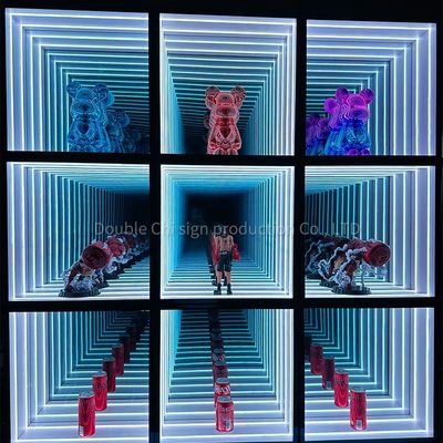 Customized Thickness Indoor Outdoor Light Display Storage Abyss Tunnel Mirror Cabinet
