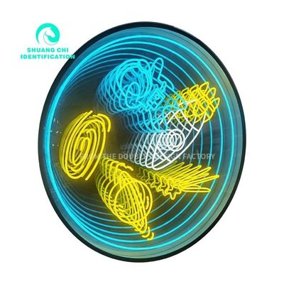 Wall Screw Fix Customized Shape Abyss Neon Mirror for Contemporary Indoor Decoration