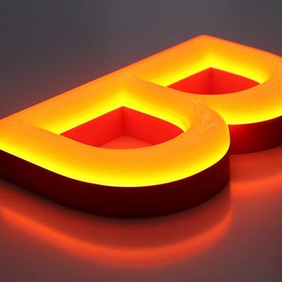 Acrylic Open Sign Luminous Rail Characters with LED Bulbs Light Source Backlit Letters