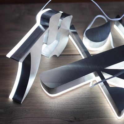 Acrylic Open Sign Luminous Rail Characters with LED Bulbs Light Source Backlit Letters