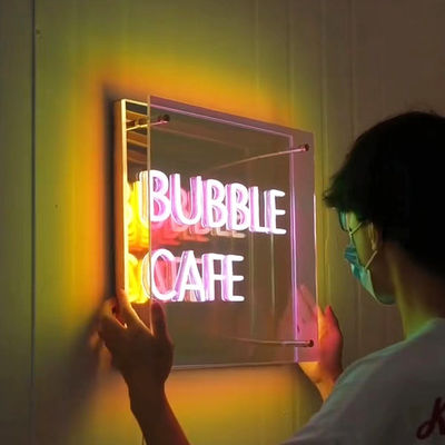 Customizable Colors 3D LED Infinity Effect Mirror Light Neon Sign with Glass Material