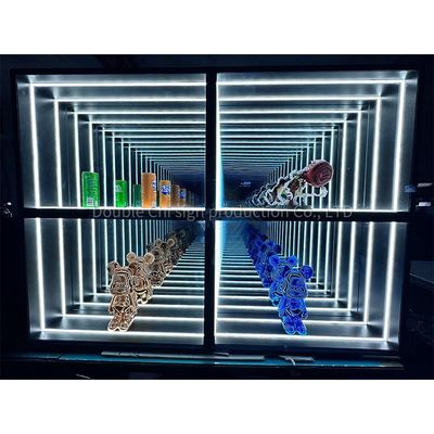 Indoor and Outdoor LED Infinity Mirror Lights Display Case with Customized Thickness