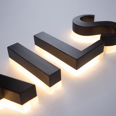 High Brightness LED Light Stainless Steel Backlit Acrylic 3d Lighted Letter Logo Sign