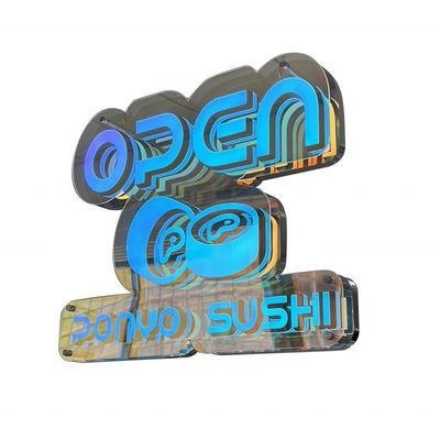 DC 12V/AV110V-220V Abyss Infinity Mirror Letters for Customized Commercial Shop Doors