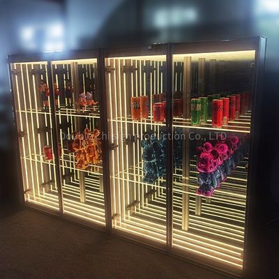 Eye-Catching High Brightness LED Light Glass Display Case for Wine and Beer Display