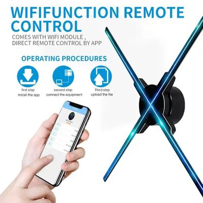 Indoor Wi-Fi 3D Hologram Fan LED Holographic Projector with Input Voltage 100-240W/AC 50/60HZ
