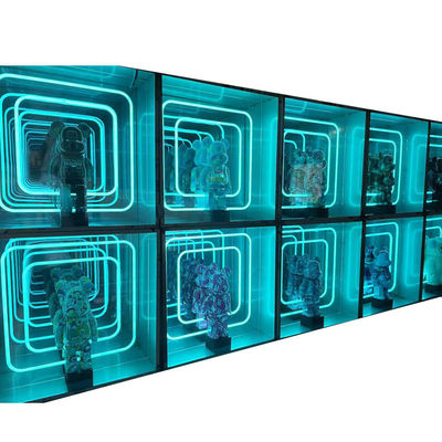 Customized Size Fashion Light Up 3D LED Infinity Mirror Display Case for Trendy Items