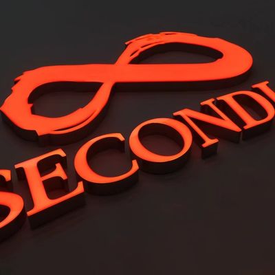 Street Advertising Board LED Letters Alphabet with Stainless Steel Strips and Illumination