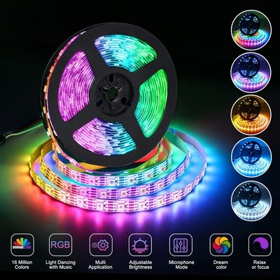 Waterproof 5M LED Strip Kit with RGB Color Changing Function and High Luminous Flux of 110lm