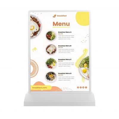 Bar Store Restaurant A4 A5 Rechargeable Led Light Box with Table Stand Menu Display