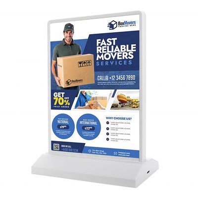 Double-sided Vertical Led Light Box Stand for Restaurant Menus in Customized Colors