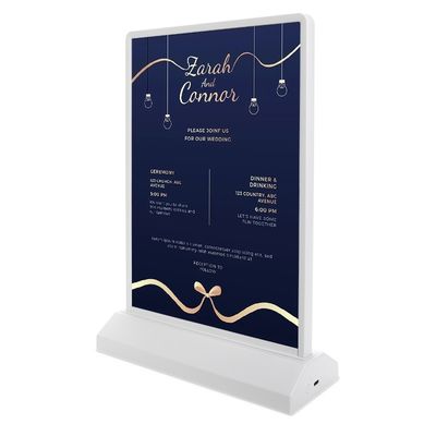 Rechargeable A4/A5 Acrylic Flashing Led Table Menu Restaurant Card Display Holder Stand