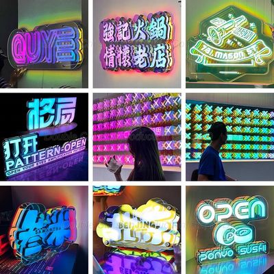 Colorful LED Infinity Abyss Sign for Customized Business Visibility and Signage Solutions