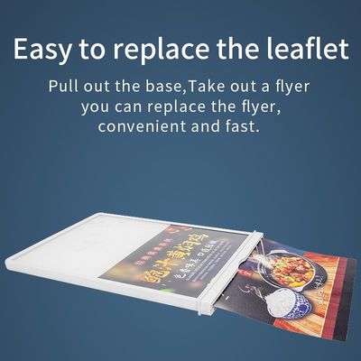 A4/A5 Rechargeable Acrylic Led Table Menu Display Holder with 8000K Color Temperature