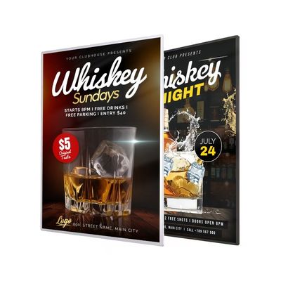 Indoor A4 A1 A2 A3 Backlit Wall Mounted Movie Promotion Poster Holder Led Menu Light Box