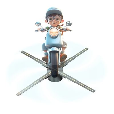 Wall Mount 100cm 3D Holographic Advertising Device Hologram Fan with 176° Viewing Angle