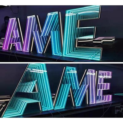 Delicate Led Mini Letters Electronic Infinity Mirror Led Neon Sign Customized Product