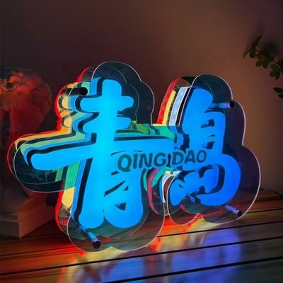 Customized Infinity Mirror Effect Neon Signs Letters Light Box with Colorful 3D Effect