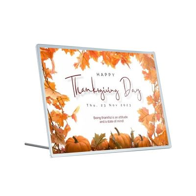 Aluminum Frame A4 LED Light Box for Restaurant Menu Boards 12V/1a-5W Power Consumption