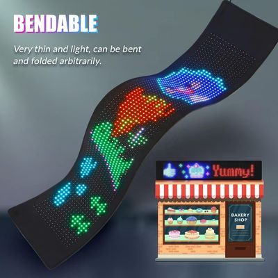 Flexible LED Display Matrix Panels HD Full Color APP Control Soft Rear Window Car Sign