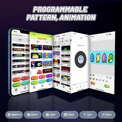 Flexible LED Display Matrix Panels HD Full Color APP Control Soft Rear Window Car Sign