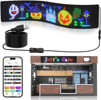 Flexible LED Display Matrix Panels HD Full Color APP Control Soft Rear Window Car Sign