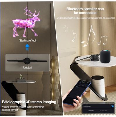 Indoor 3D Advertising Holographic Led Fan 45 cm Led Light Display with Cloud Control