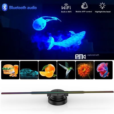 512P Resolution 42cm Hologram Advertising Display 4 Blades Fan 512 Lamp Beads LED Fan