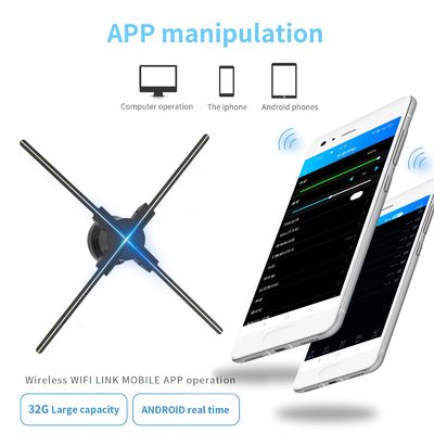 Advertising Strategy With 52cm Hologram Fan 512P Resolution And 4 Blades