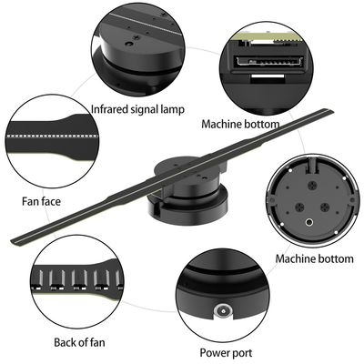 3D LED Hologram Display Fan Holographic Fans with WiFi and High Brightness of 2100
