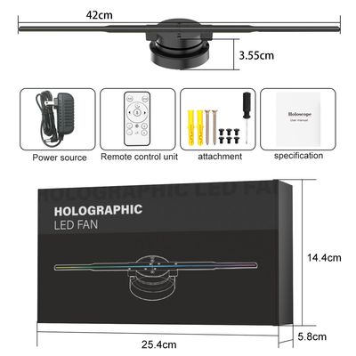 3D LED Hologram Display Fan Holographic Fans with WiFi and High Brightness of 2100