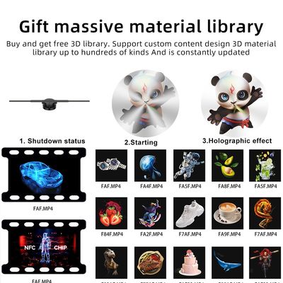 3D LED Hologram Display Fan Holographic Fans with WiFi and High Brightness of 2100