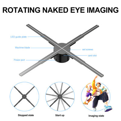 High Resolution Wifi Holographic Projector Fan 62cm with 176° Viewing Angle and Led Fan